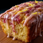 Lemon Rhubarb Loaf with Glaze