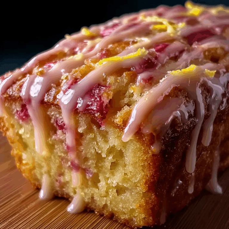 Lemon Rhubarb Loaf with Glaze