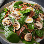 Spinach Salad with Mushroom, Bacon and Swiss