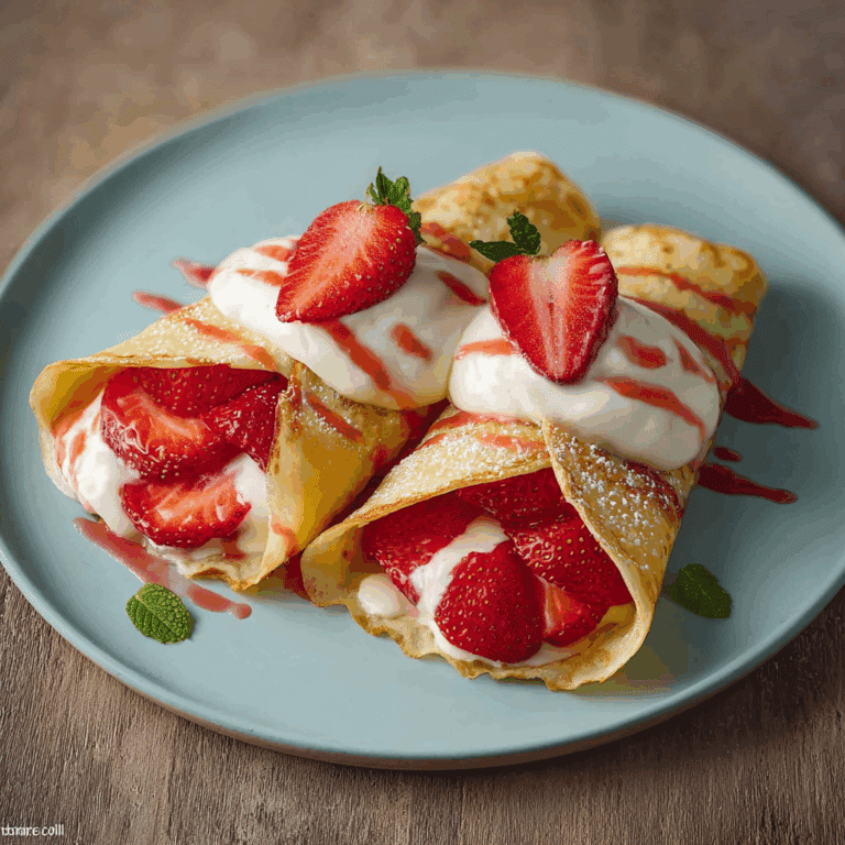 Strawberries and Cream Crepes
