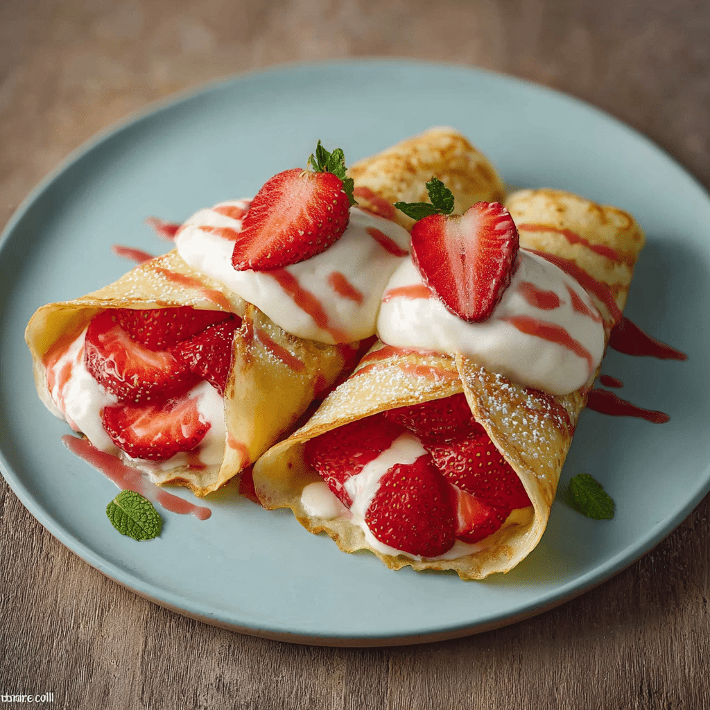 Strawberries and Cream Crepes