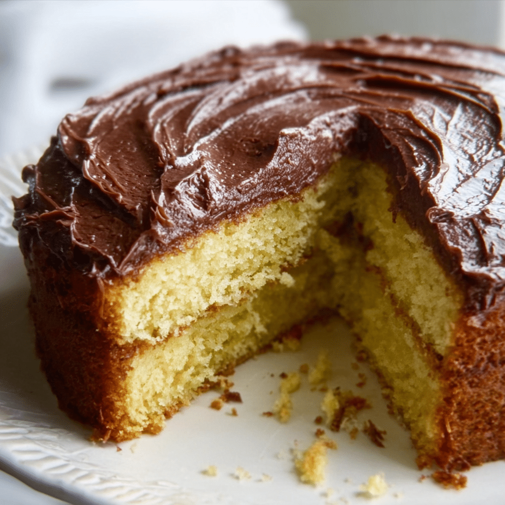 Yellow Cake with Chocolate Frosting