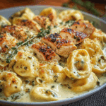 Asiago Tortelloni Alfredo with Grilled Chicken