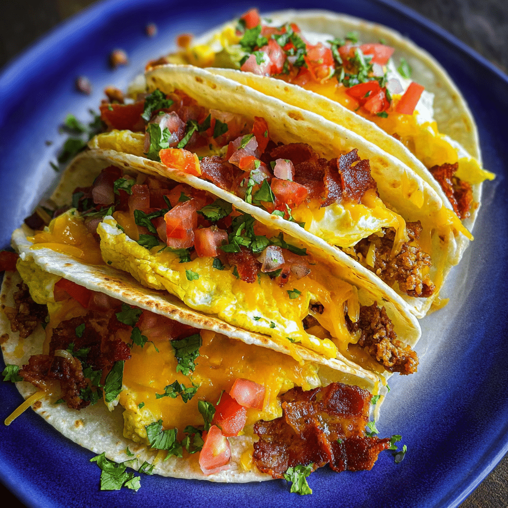 Seven Layer Breakfast Tacos