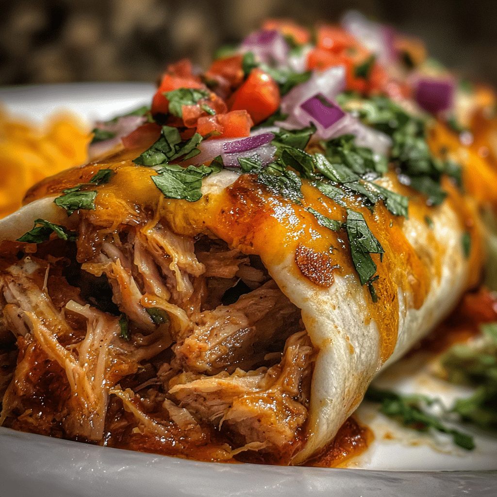 Slow-Cooker Smothered Sweet Pork Burrito