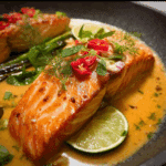 Coconut Poached Salmon with Lime Drizzle