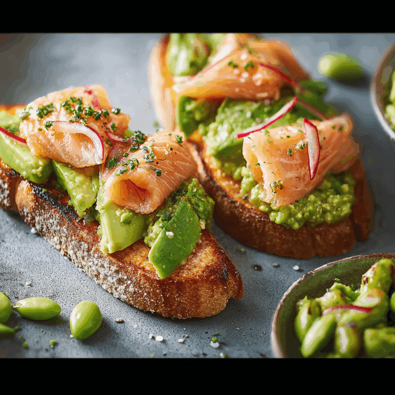 Grilled Salmon with Avocado Bruschetta