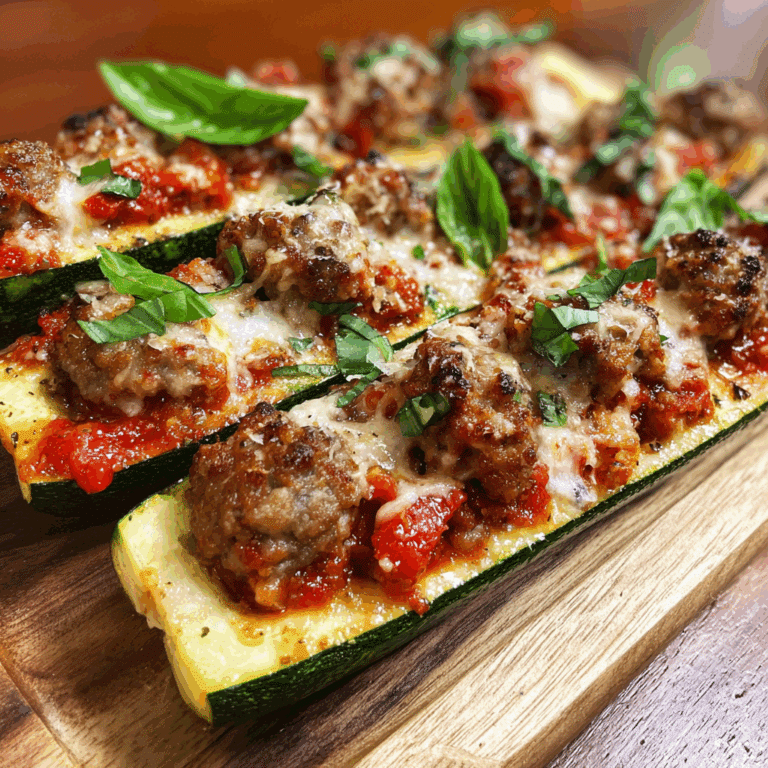 Italian Sausage Zucchini Boats