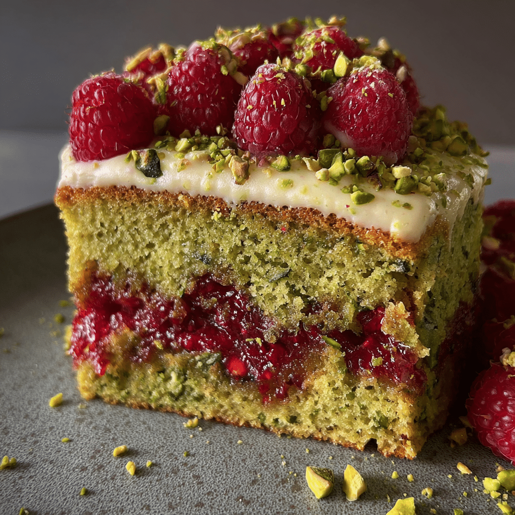 Pistachio Raspberry Cake