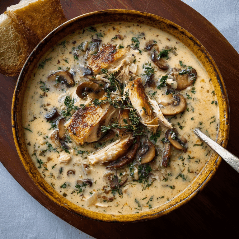 Creamy Rotisserie Chicken Mushroom Soup