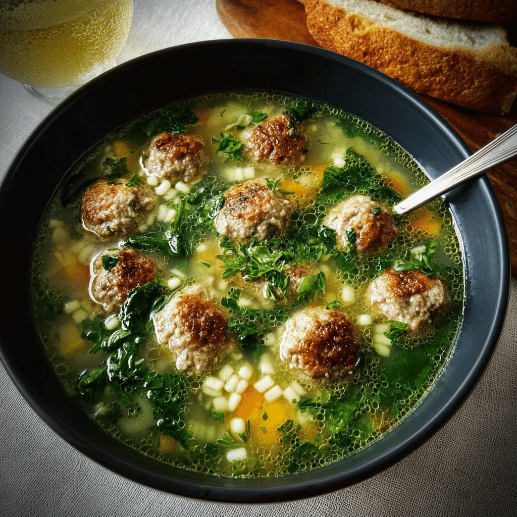 Italian Wedding Soup with Parmesan Meatballs