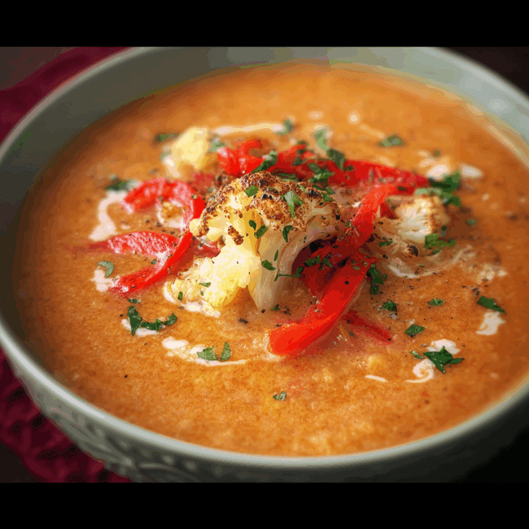 Roasted Red Pepper and Cauliflower Soup