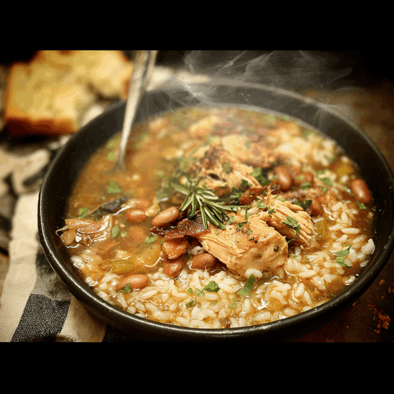 Smoky Chicken, Bean & Rice Soup