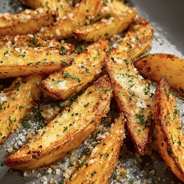 baked garlic parmesan potato wedges