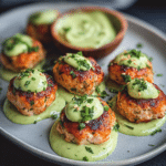Baked Salmon Meatballs with Creamy Avocado Sauce