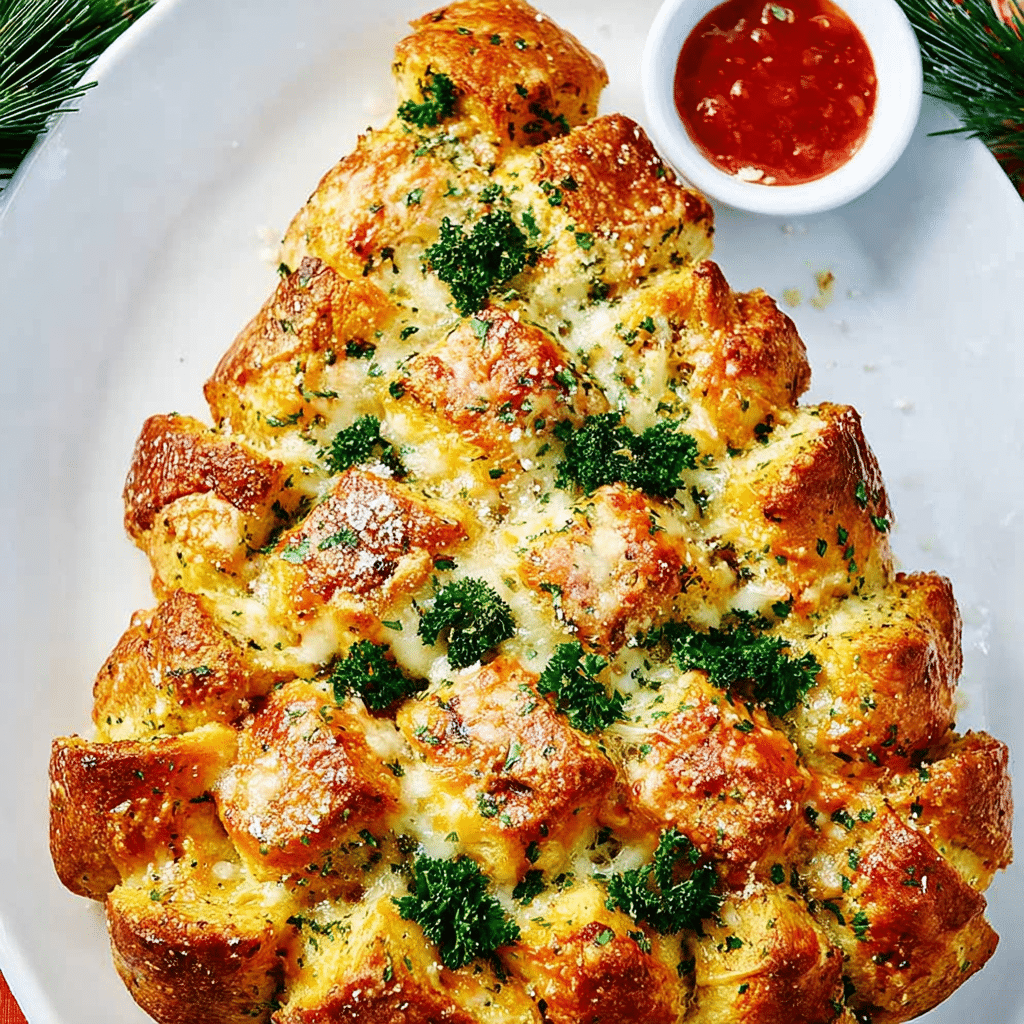 Cheesy Pull Apart Christmas Bread