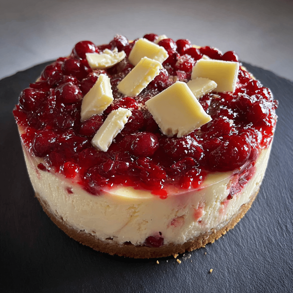 Cranberry White Chocolate Cheesecake