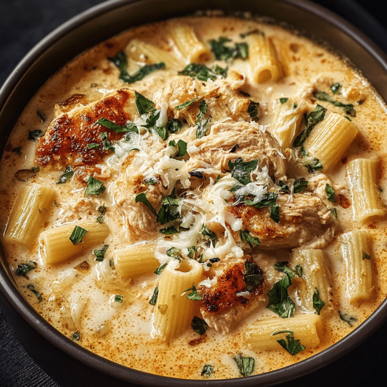 Creamy Chicken Parmesan Pasta Soup Recipe