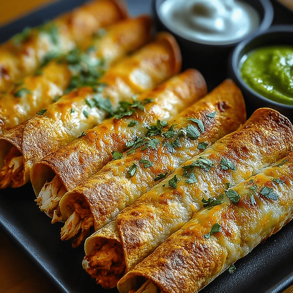 Crunchy Oven-Baked Chicken Taquitos