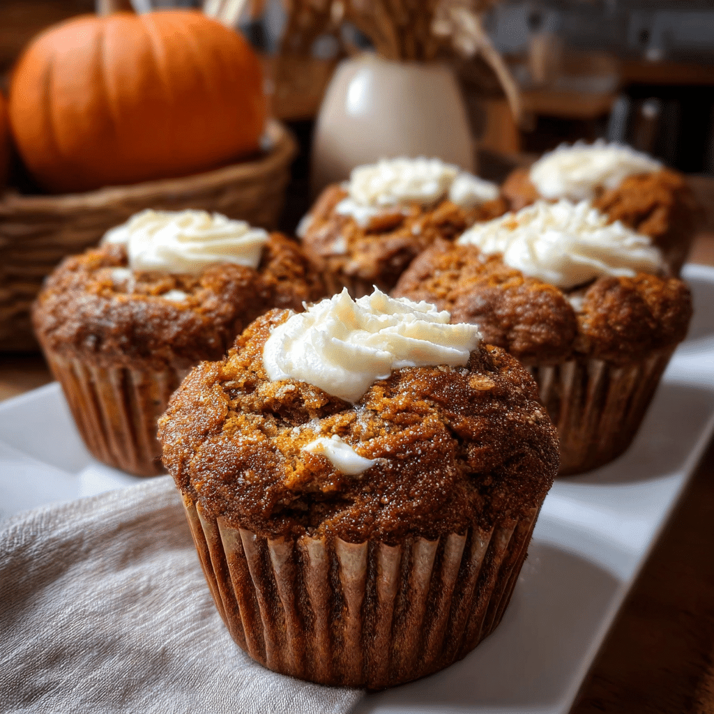 Pumpkin Spice Muffins with Cream Cheese