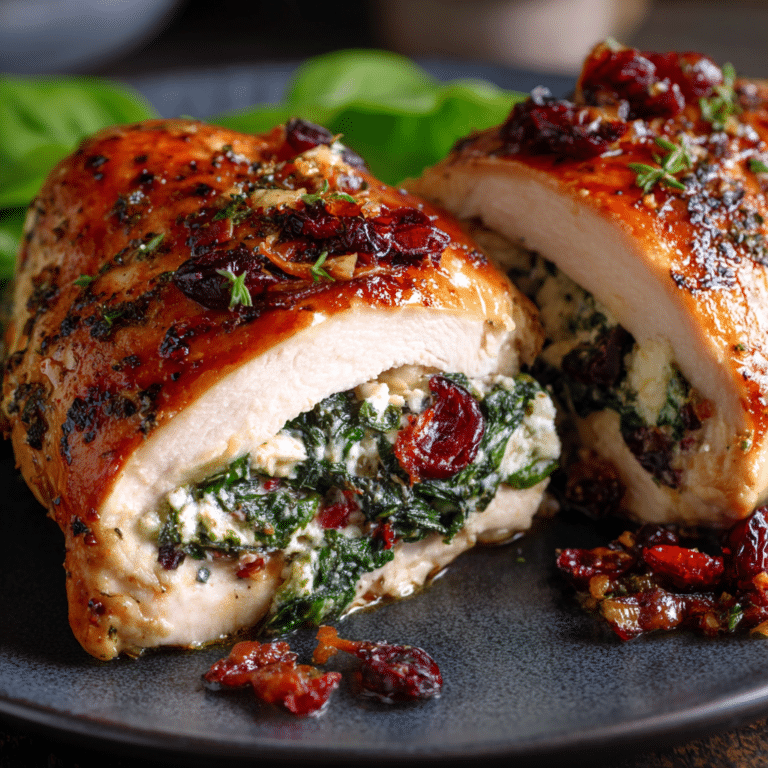 Spinach & Cranberry Stuffed Chicken Breasts
