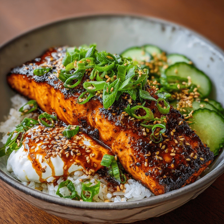 Sticky Orange Gochujang Salmon Bowl