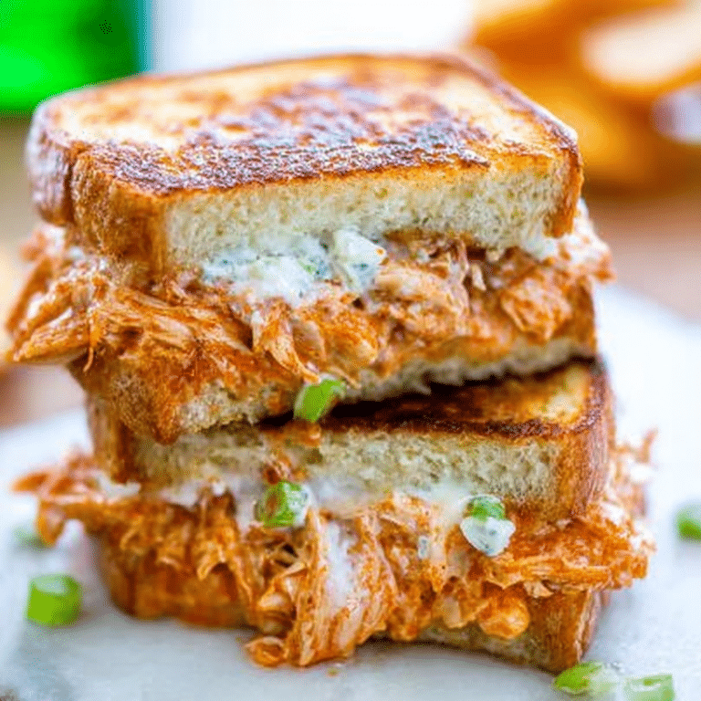 Tasty Buffalo Chicken Grilled Cheese Sandwich