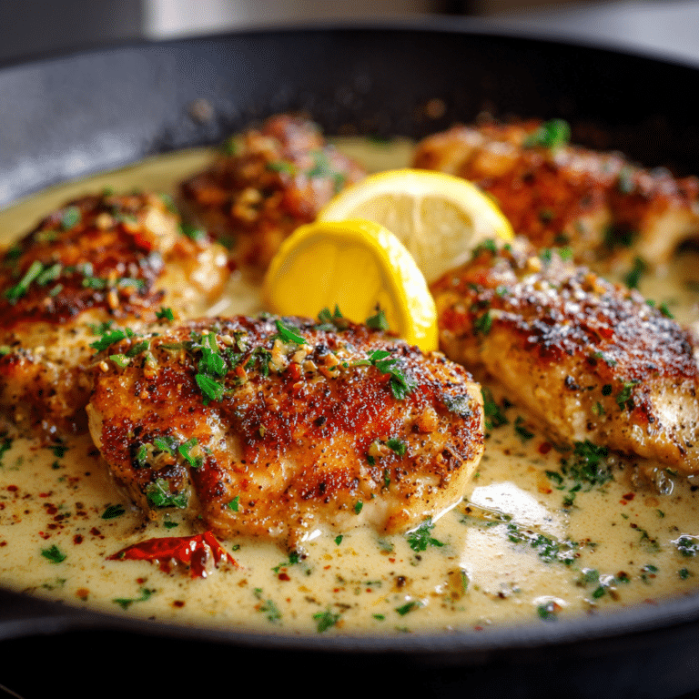 Creamy Lemon Pepper Skillet Chicken