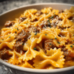 Creamy Velveeta Beef & Bowtie Pasta