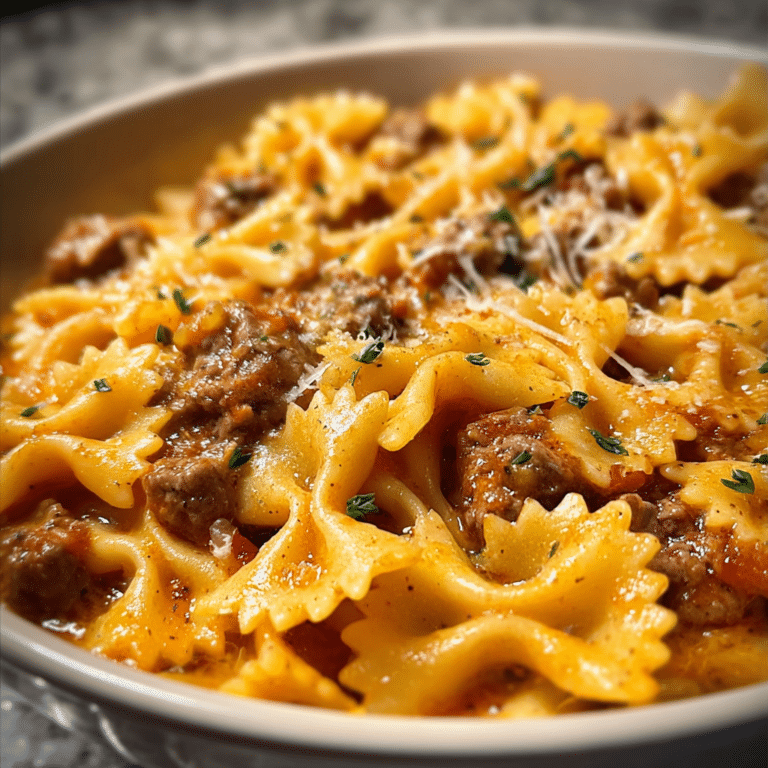 Creamy Velveeta Beef & Bowtie Pasta