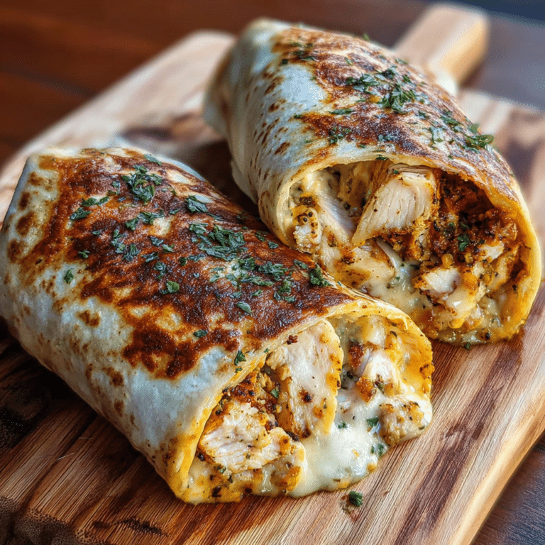 Savory Baked Cheese and Garlic Chicken Wraps