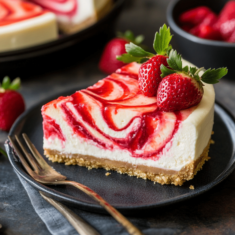 Strawberry Swirl Cheesecake Recipe