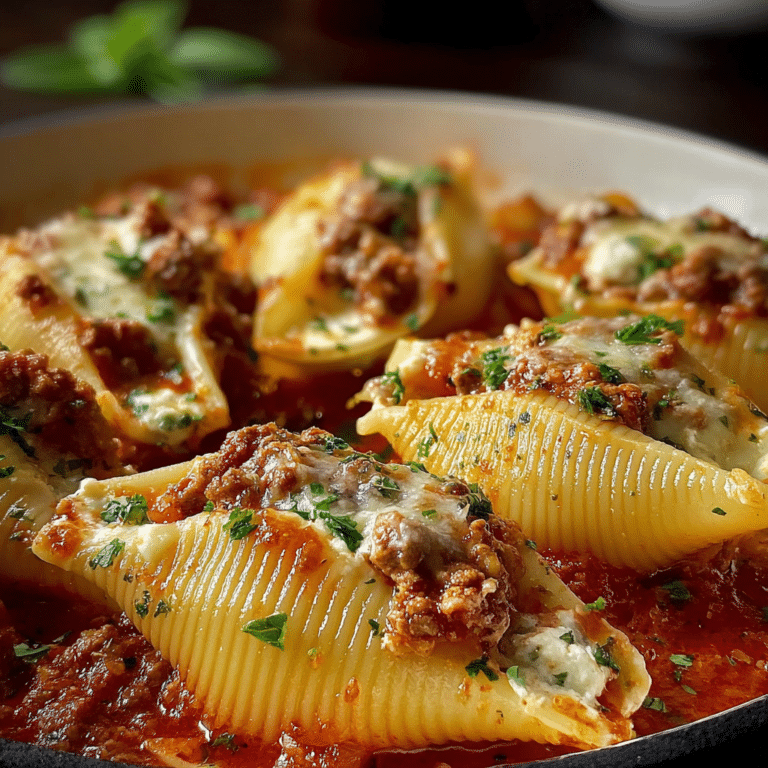 Beef-Stuffed Shells with Creamy Ricotta