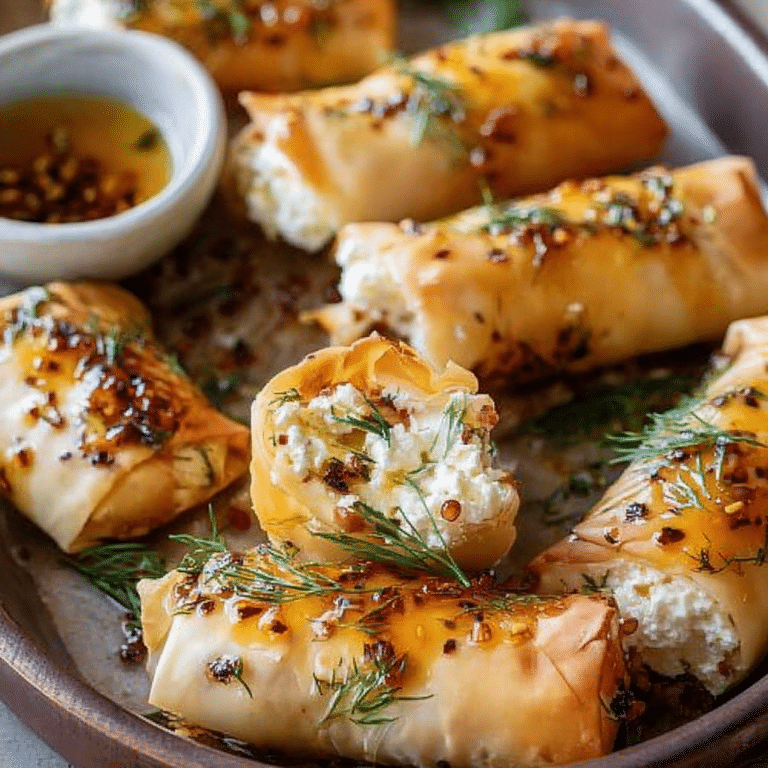 Feta Rolls with Spicy Honey
