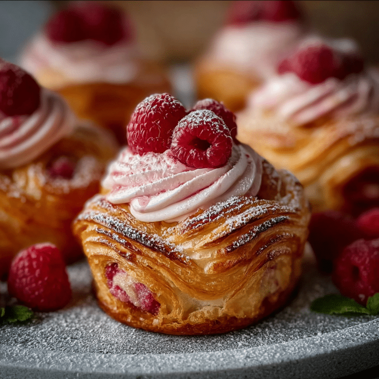 Cruffins with Puff Pastry and Raspberry Cream Filling