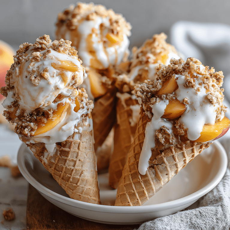 Peach Cobbler Cheesecake Cones