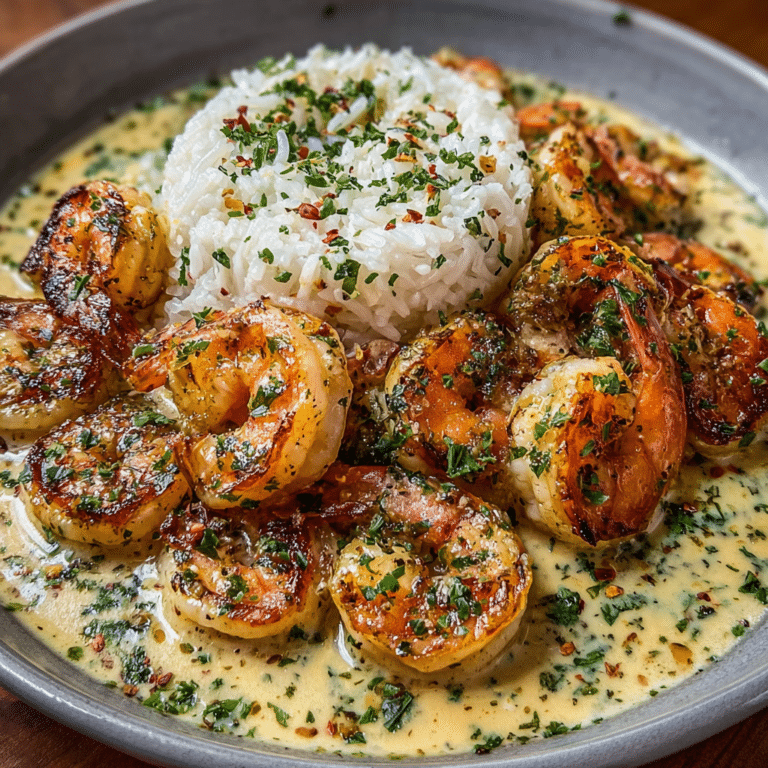Creamy Garlic Butter Shrimp and Rice Bowls