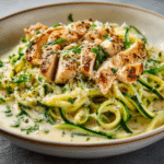 Protein & Veggie Packed Zucchini Noodle Chicken Alfredo
