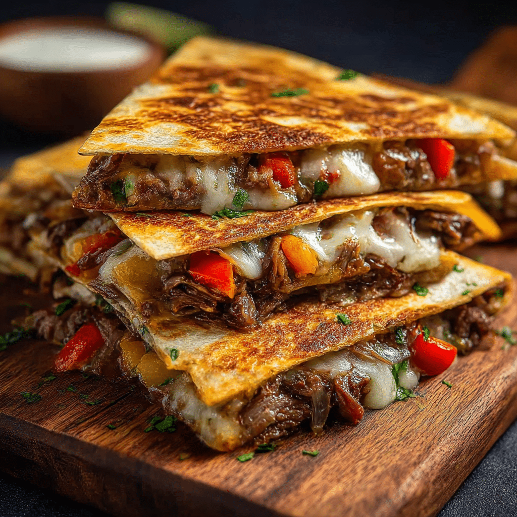 Weeknight Philly Cheesesteak Quesadillas