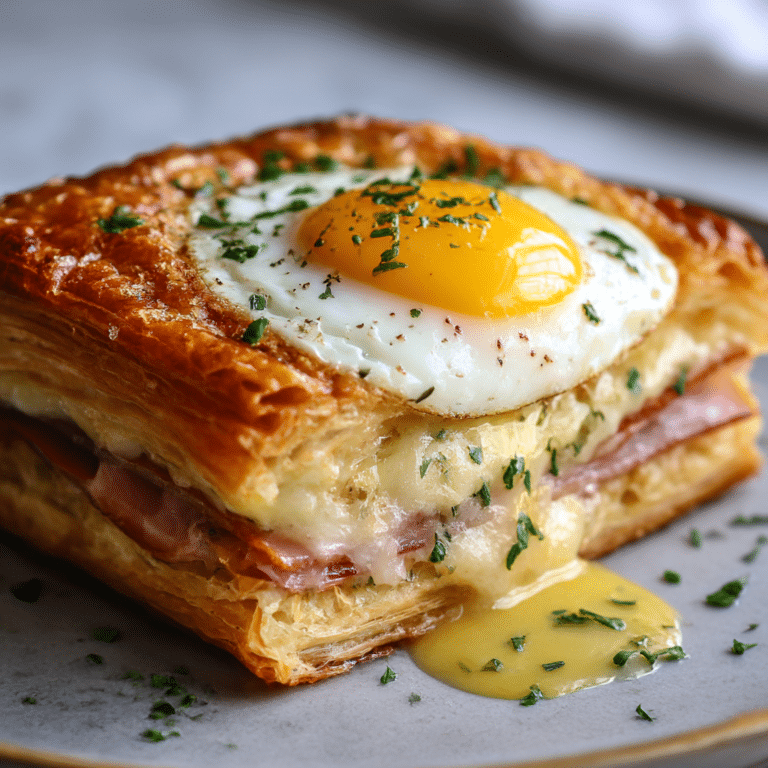 Cheesy Puff Pastry Croque Madame