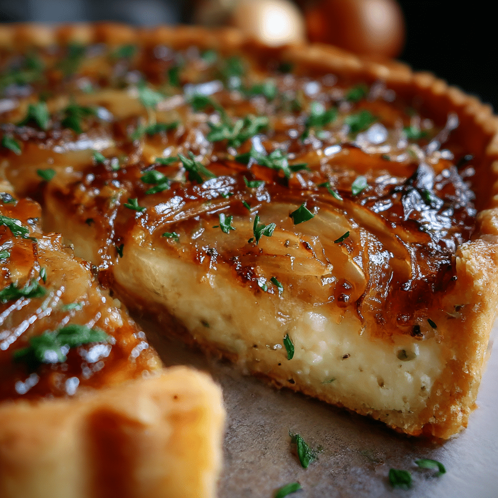 Upside Down Onion Tart with Brie