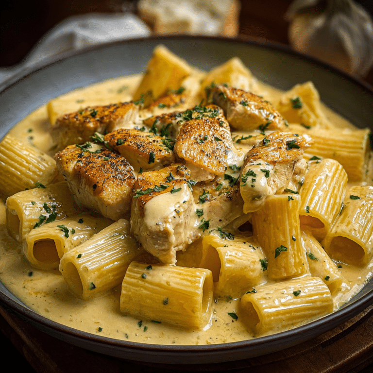 Creamy Garlic Butter Chicken and Rigatoni