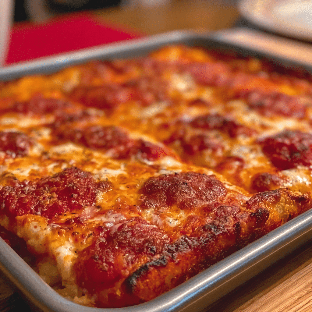 Deep Dish Detroit-Style Pizza