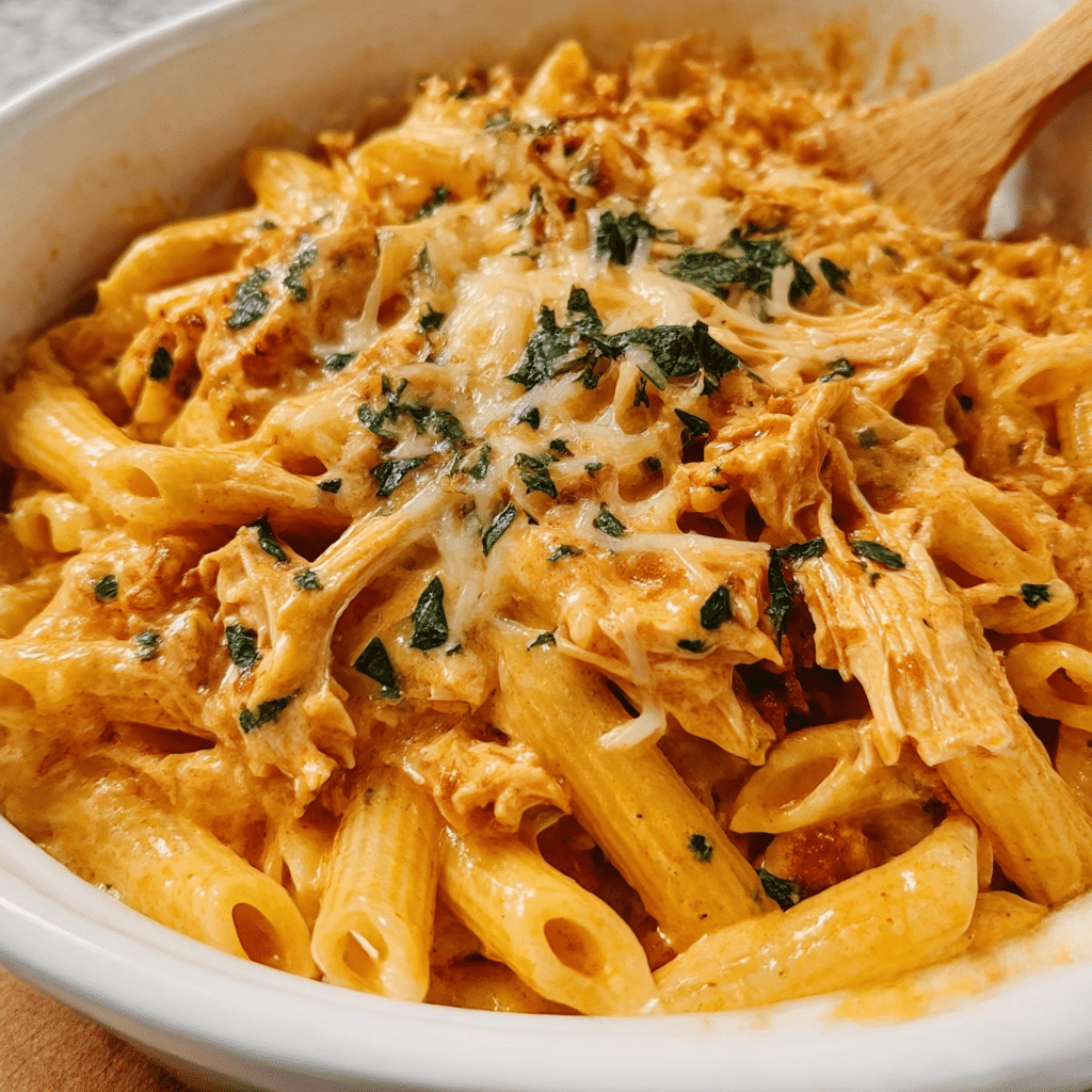 Slow Cooker Buffalo Ranch Chicken Pasta